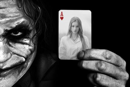 Joker With Card Photo Frame