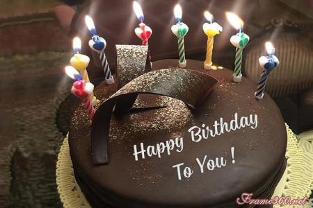 Write Name on Amazing Happy Birthday Cake With Candles
