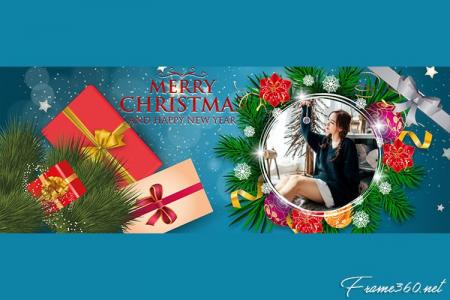 Create Merry Christmas Cover Photo Frames Online