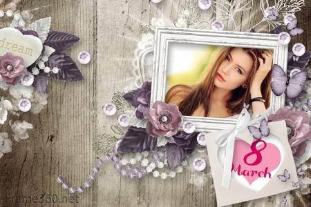 Happy women's day with  photo frames online