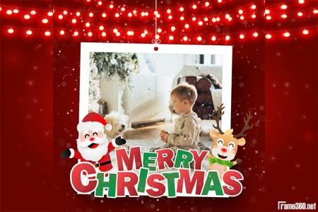 Online Christmas Photo Frame With Ornaments