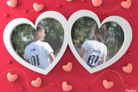 Create double love photo frame online