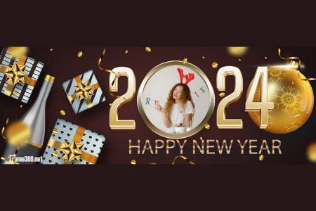 Happy New Year 2024 Facebook Covers Photo Frame