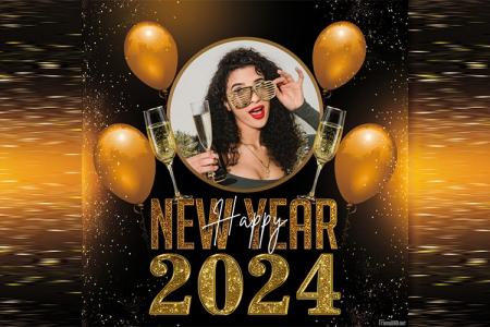 Happy New Year 2024 Photo Frame