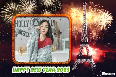 Frame Effel Happy New Year 2025