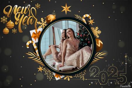 Gold Black New Year Frame 2025