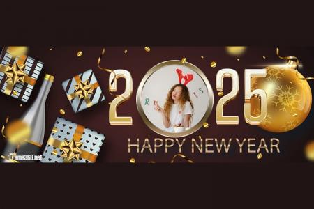 Happy New Year 2025 Facebook Covers Photo Frame