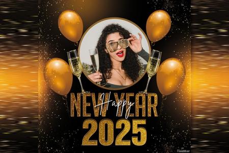 Happy New Year 2025 Photo Frame