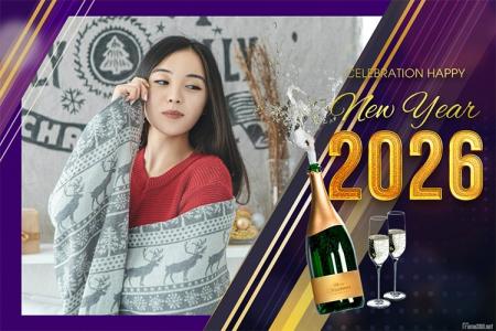 Elegant and modern style New Year 2026 greeting card
