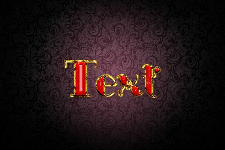 Gold ruby text effect