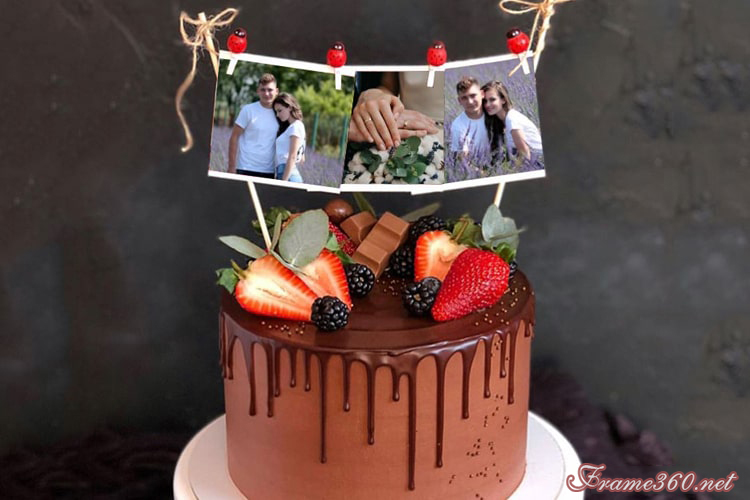 Pair Multiple Photos On Birthday Cake