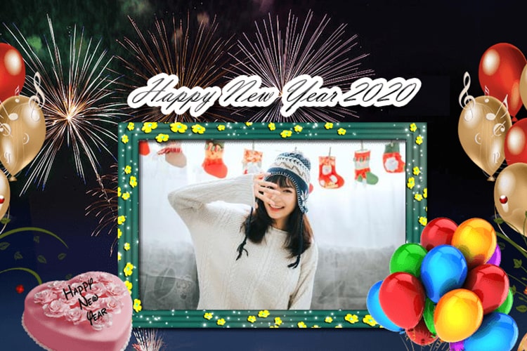 Frame Happy New Year 2020 Cake