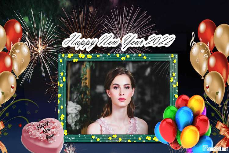 Frame Happy New Year 2022 Cake