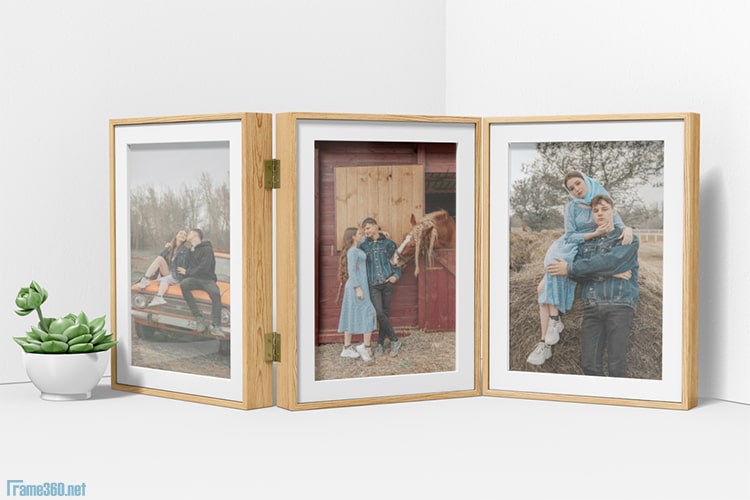 Create triple wood frame online free