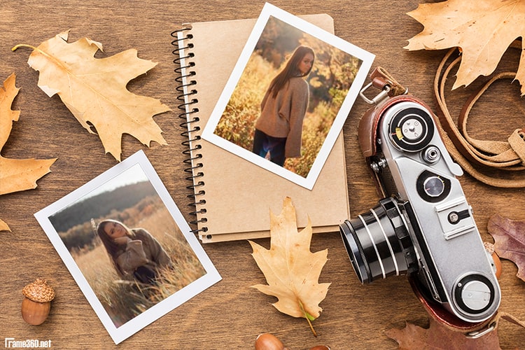 Create autumn photo frames with camera