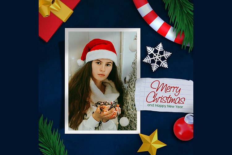 Create Merry Christmas Photo Frame Online