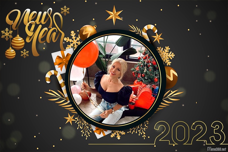 Gold Black New Year Frame 2023