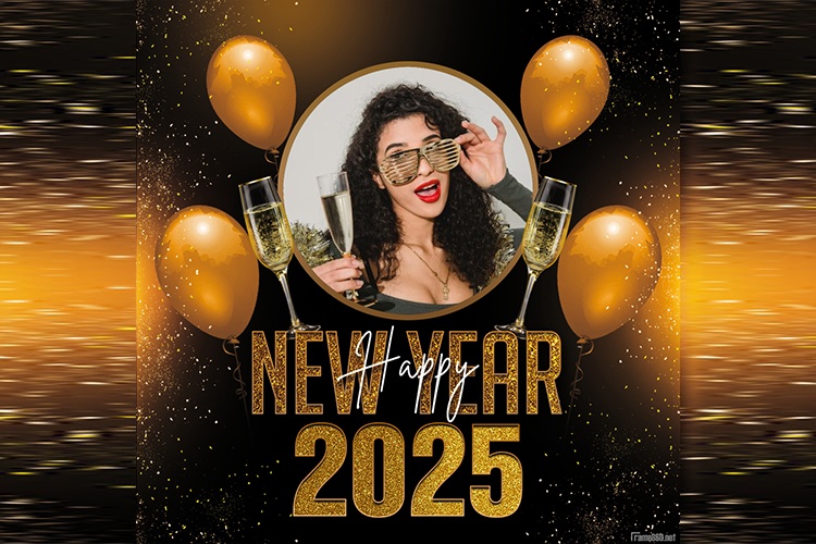 Happy New Year 2025 Photo Frame